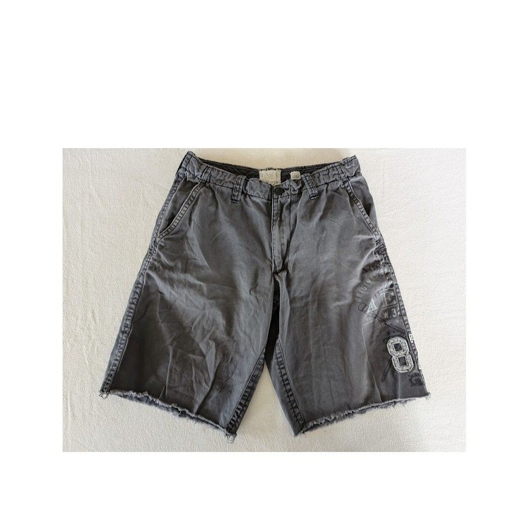 Aeropostale Shorts Men's Size 32 Spellout Logo Y2K Raw Hem Baggy skater Grunge